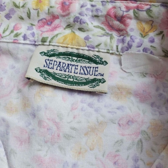 VTG 80's Separate Issue Multicolored Floral Womans Buttons Up Shirt Casual Top - Picture 4 of 8